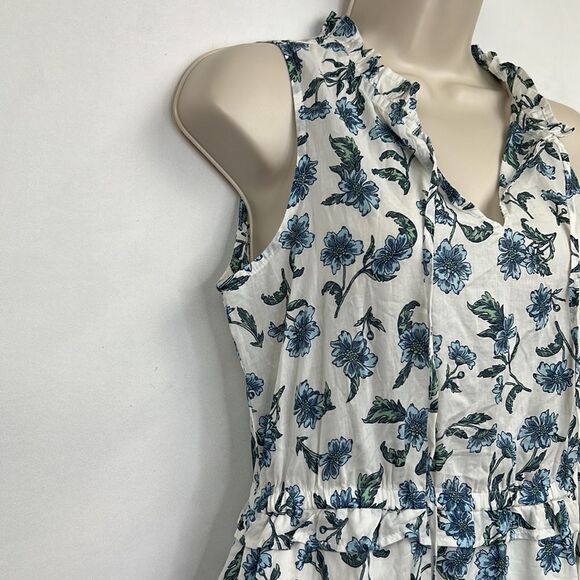 J. Crew Factory BY544 Tie front blue and white floral midi dress size 0 NWT - Picture 5 of 16